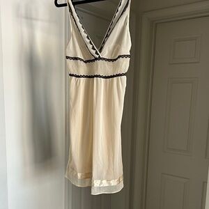 Victoria's Secret Cream Chemise with Black Lace Accents